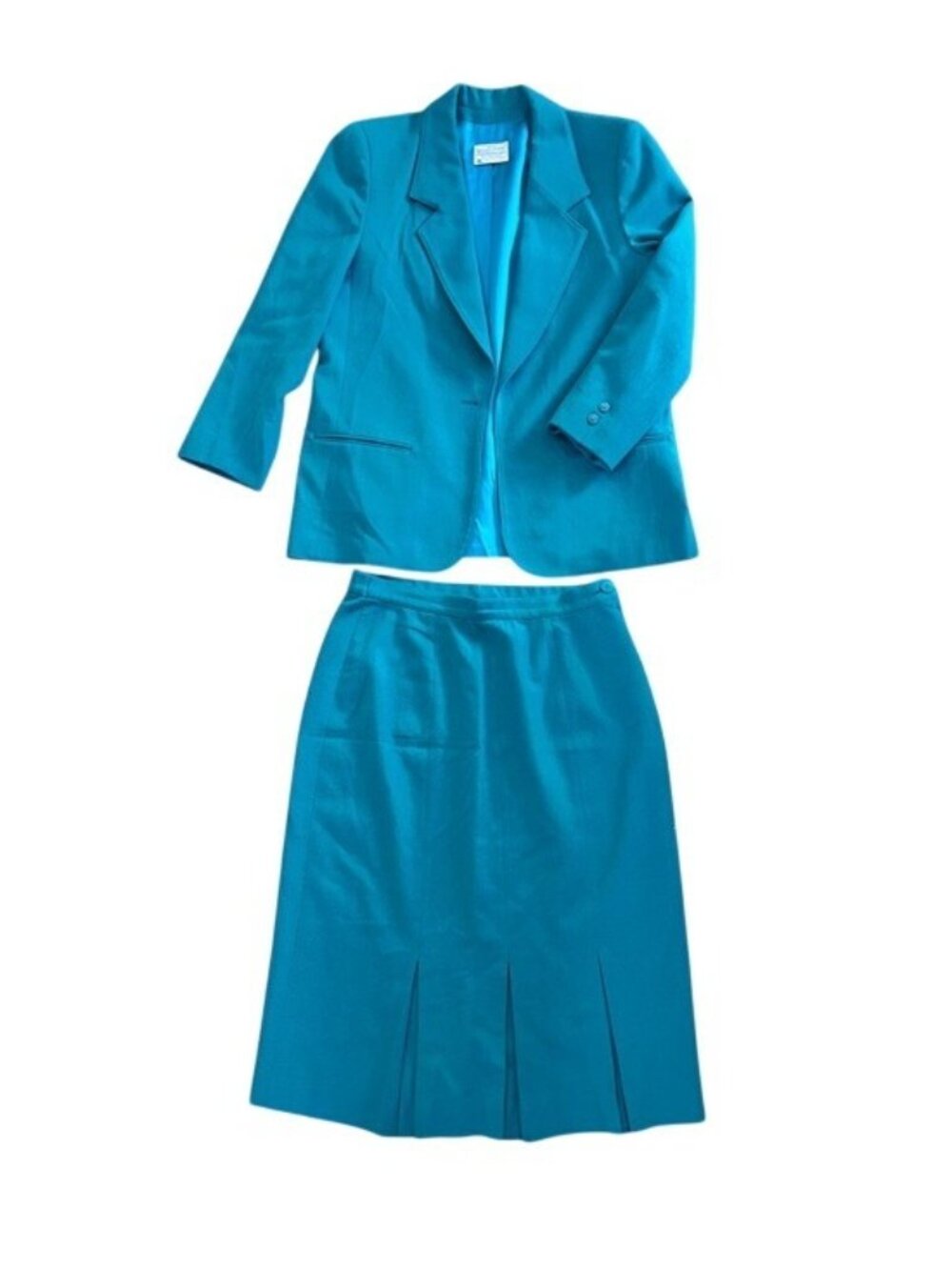 Pendleton Teal Two-Piece Blazer and Skirt Suit Wool Vintage Business Casual READ